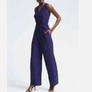 Banana Republic Navy Wide Leg Jumpsuit Size 10P
